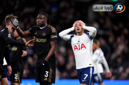 لقطة من مباراة توتنهام وفولهام تظهر حارس مرمى توتنهام فيكاريو بعد خطأ أدى إلى هدف.
